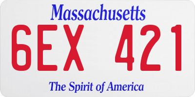 MA license plate 6EX421