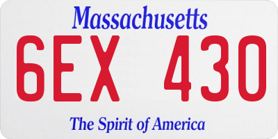 MA license plate 6EX430
