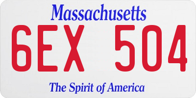 MA license plate 6EX504
