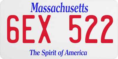 MA license plate 6EX522