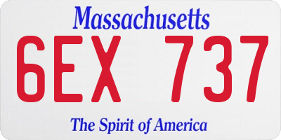 MA license plate 6EX737