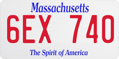 MA license plate 6EX740