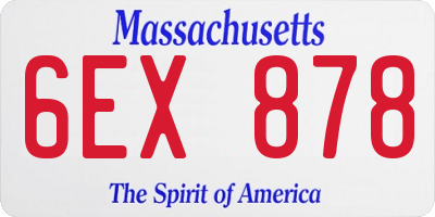 MA license plate 6EX878