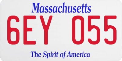 MA license plate 6EY055
