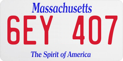 MA license plate 6EY407