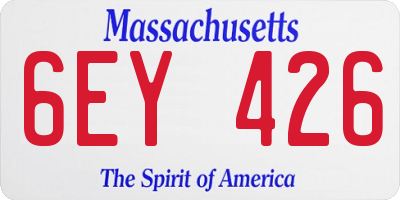 MA license plate 6EY426