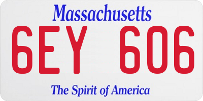 MA license plate 6EY606