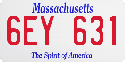 MA license plate 6EY631