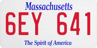 MA license plate 6EY641