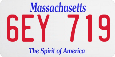 MA license plate 6EY719