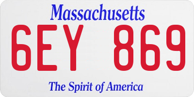 MA license plate 6EY869