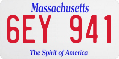 MA license plate 6EY941