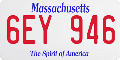 MA license plate 6EY946
