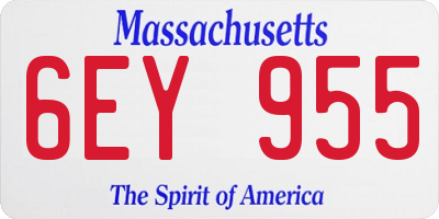 MA license plate 6EY955