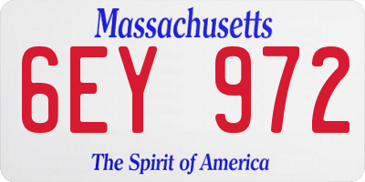 MA license plate 6EY972