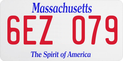 MA license plate 6EZ079
