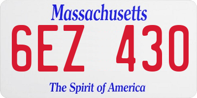 MA license plate 6EZ430