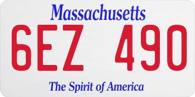 MA license plate 6EZ490