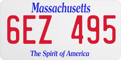 MA license plate 6EZ495
