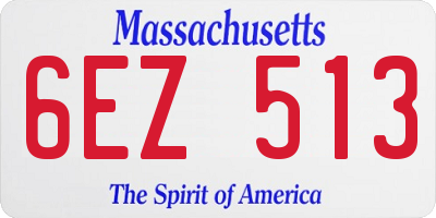 MA license plate 6EZ513