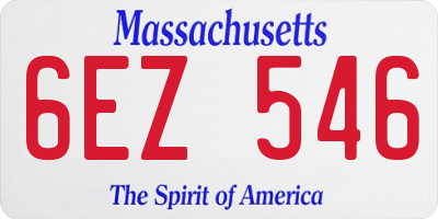MA license plate 6EZ546