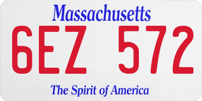 MA license plate 6EZ572
