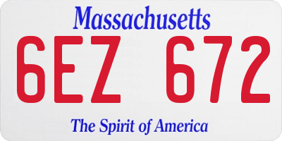 MA license plate 6EZ672