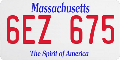 MA license plate 6EZ675