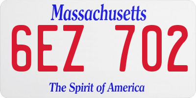 MA license plate 6EZ702