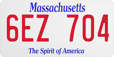 MA license plate 6EZ704