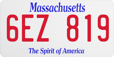 MA license plate 6EZ819