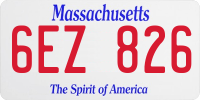 MA license plate 6EZ826