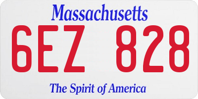 MA license plate 6EZ828