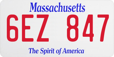 MA license plate 6EZ847