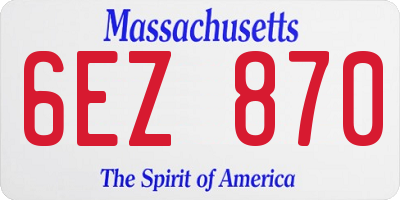 MA license plate 6EZ870