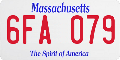 MA license plate 6FA079