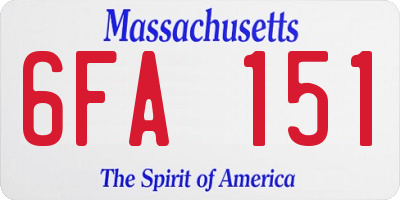 MA license plate 6FA151