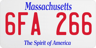 MA license plate 6FA266