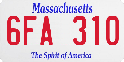 MA license plate 6FA310