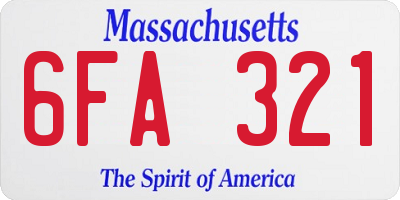 MA license plate 6FA321