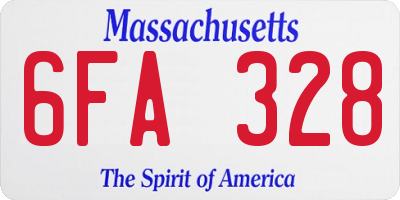 MA license plate 6FA328
