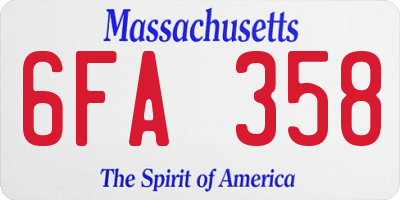MA license plate 6FA358