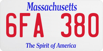 MA license plate 6FA380
