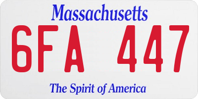 MA license plate 6FA447