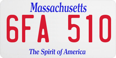 MA license plate 6FA510