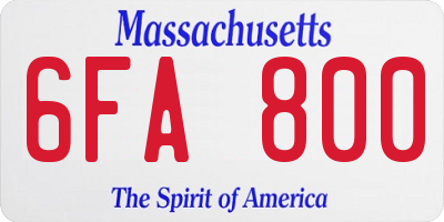 MA license plate 6FA800