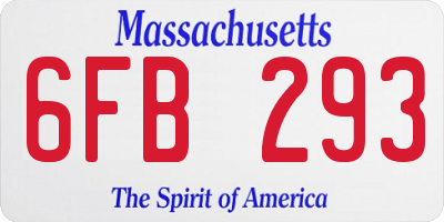MA license plate 6FB293