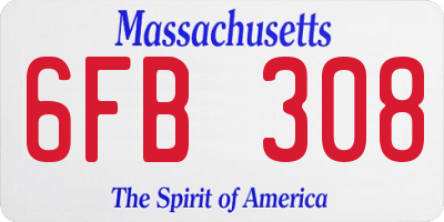 MA license plate 6FB308