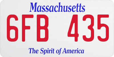 MA license plate 6FB435