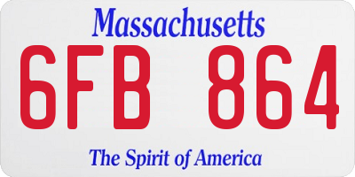 MA license plate 6FB864